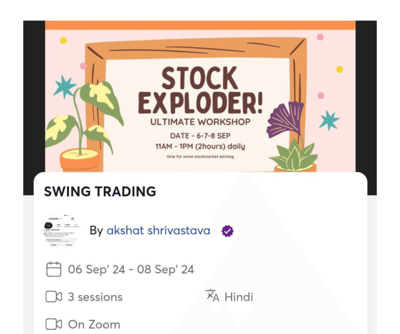 Stock Exploder New Swing course