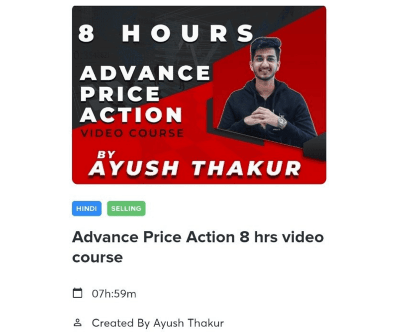 Ayush thakur Advance Price Action 8 hrs Full course