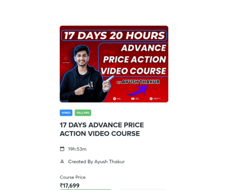 Ayush thakur 17 DAYS ADVANCE PRICE ACTION